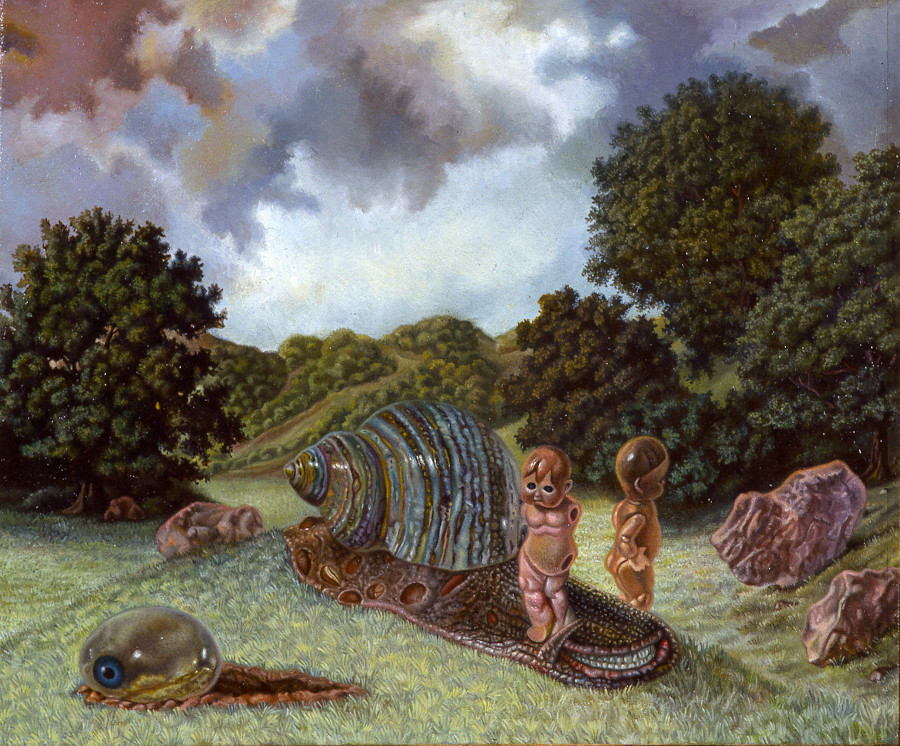 Kinderszenen und Gastropod (oil on canvas) <strong><em>sold</em></strong>