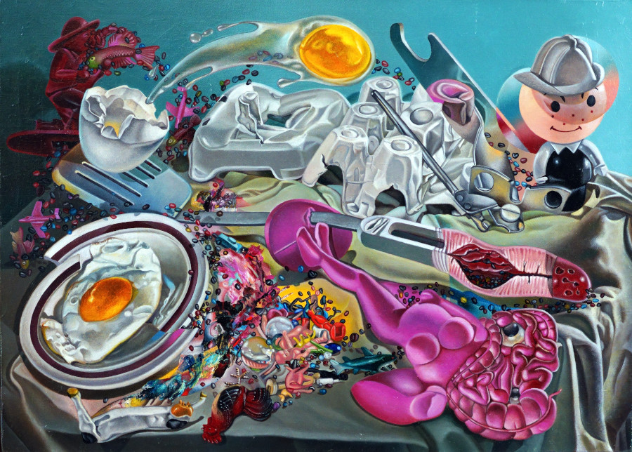 Table of Periodic Objects (oil on canvas)