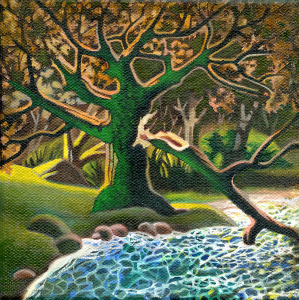 Tidal Forest (6" x 6" oil on canvas)