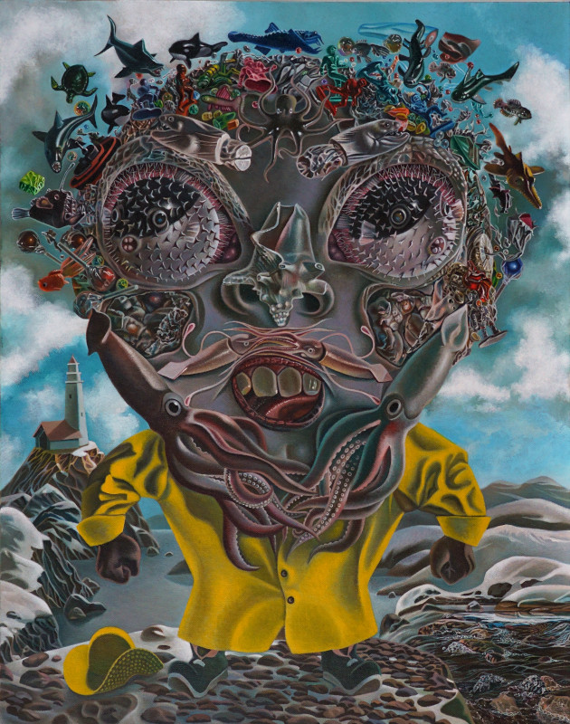 Wharf The Trouble (22" x 28" oil on canvas) nfs